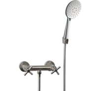 Смеситель для душа двуручковый AQUEDUC 345715 нержав. сталь /10 ЭК000145715