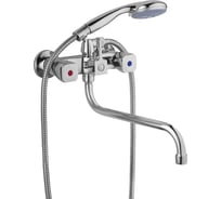 Смеситель для ванны двуручковый AQUEDUC 346151 длинный излив цинк /10 ЭК000146151