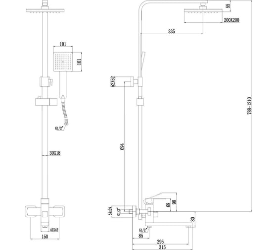 Душевая стойка Fmark FS8145-25C