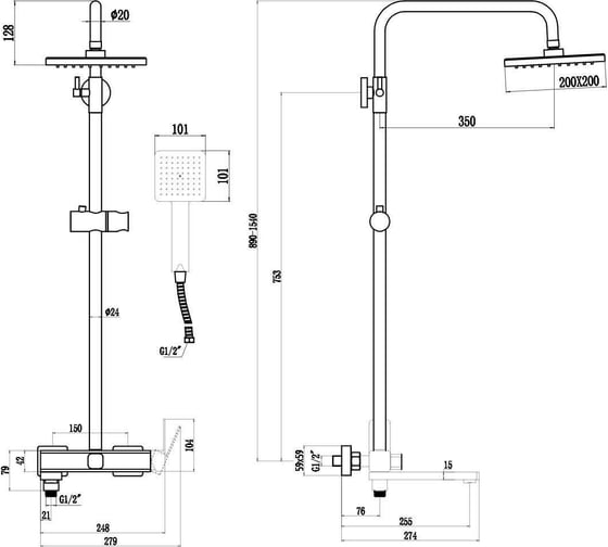 Душевая стойка Fmark FS8745-22H
