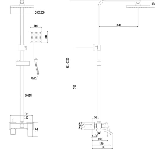 Душевая стойка Fmark FS8645-1C