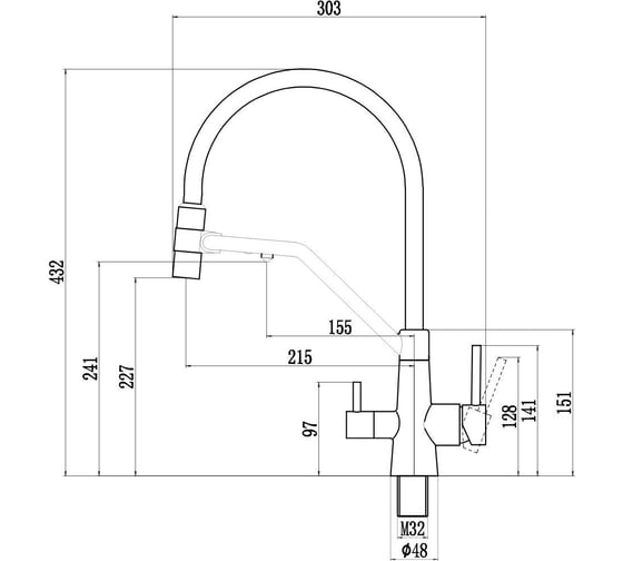 Смеситель для кухни под фильтр питьевой воды Fmark FS1462-Q01