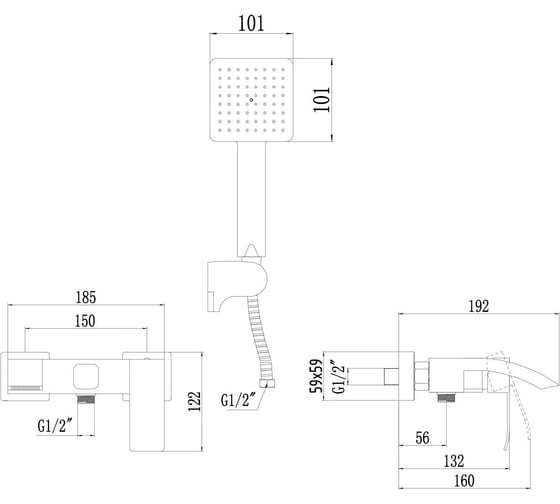Смеситель для ванны Fmark FS8624Q