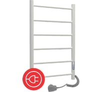 Электрический стальной полотенцесушитель ТЕРМОДИЗАЙН T Steel лесенка, W=500, H=600, 6 перекладин, бел. бархат TDTSt002EWV