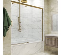 Шторка на ванну GuteWetter GWMPSLPR862 170x160 см, цвет фурнитуры бронзовый, цвет стекла бесцветный, стекло закаленное 8 мм/6 мм, открывание двери левое/правое 4698033075155