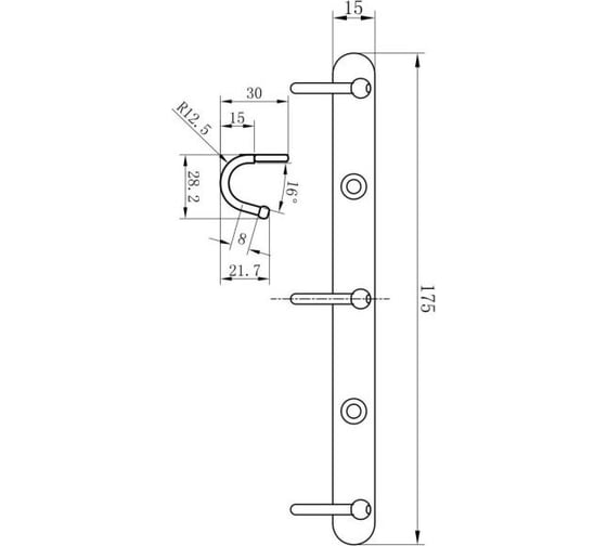 Планка Аквадекор 3 крючка, 20 см, хром ATW-H4952