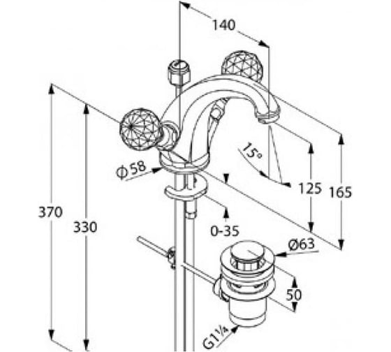 Смеситель для раковины KLUDI Adlon стандартный, цвет хром KL5101005G5