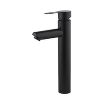 Смеситель для умывальника и накладной мойки одноручковый AQUEDUC 345325 короткий излив, черный, нерж. сталь /20 ЭК000145325