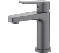 AQ1710BGM ЛУГАНО смеситель для раковины 106 без донного клапана, оружейная сталь (шлиф. черный хром) Aquatek 00000141945