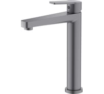 Смеситель для раковины Aquatek AQ1704BGM ЛУГАНО  высокий 217, без донного клапана, оружейная сталь (шлиф. черный хром) 00000141949