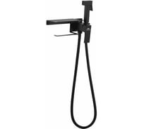 Смеситель квадратный встраиваемый FASHUN A57704-7 с полочкой, с гигиенической лейкой и держателем туалетной бумаги, черный, SUS304, картридж D=25 УТ-00003136