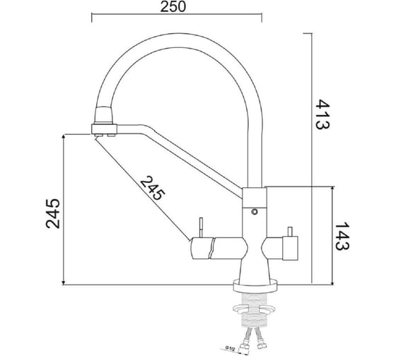 Смеситель для кухни с переключением фильтра РМС ø35 SUS127G-016F-015