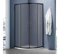 Душевое ограждение SANTREK AQUA Lea-R-900-G-Matt Black 900х900х1850 Радиус стекло Грейп 5мм, профиль черный 332305