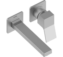 Смеситель для раковины, однорычажный, встраиваемый, настенный Aki внешняя часть, излив 185 мм, цвет Brushed Nickel Bossini Z00731.094