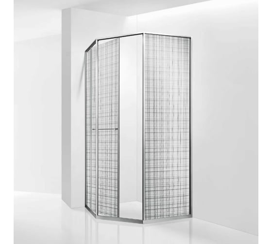 Душевой уголок RGW 100*100*200 SV-82 L трапеция, хром, черная вуаль/8 триплекс 33328200-241L