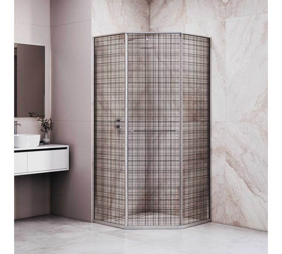 Душевой уголок RGW 100*100*200 SV-82 R трапеция, хром, черная вуаль 8 триплекс 33328200-241R 1