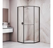 Душевой уголок RGW 100*100*200 SV-82-B R трапеция, черный, прозрачное стекло 8 мм 33328200-14R