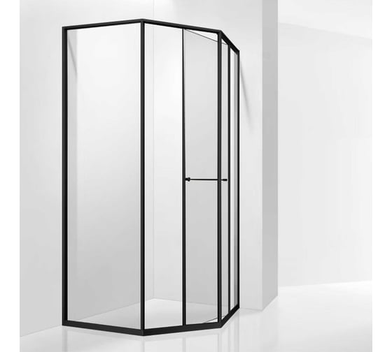 Душевой уголок RGW 100*100*200 SV-82-B R трапеция, черный, прозрачное стекло 8 мм 33328200-14R