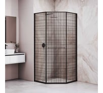 Душевой уголок RGW 100*100*200 SV-82-B L трапеция, черный, черная вуаль 8 триплекс 33328200-244L