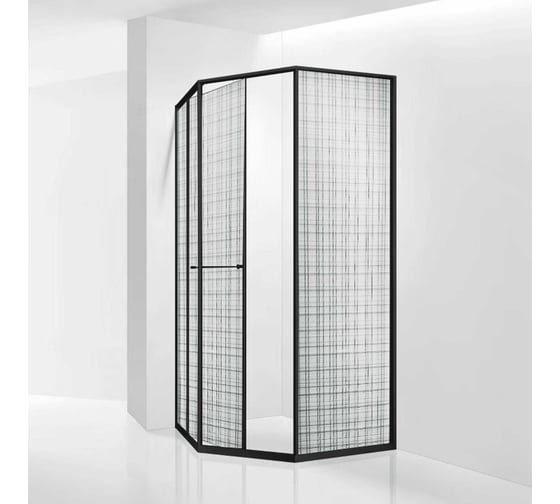 Душевой уголок RGW 100*100*200 SV-82-B L трапеция, черный, черная вуаль 8 триплекс 33328200-244L