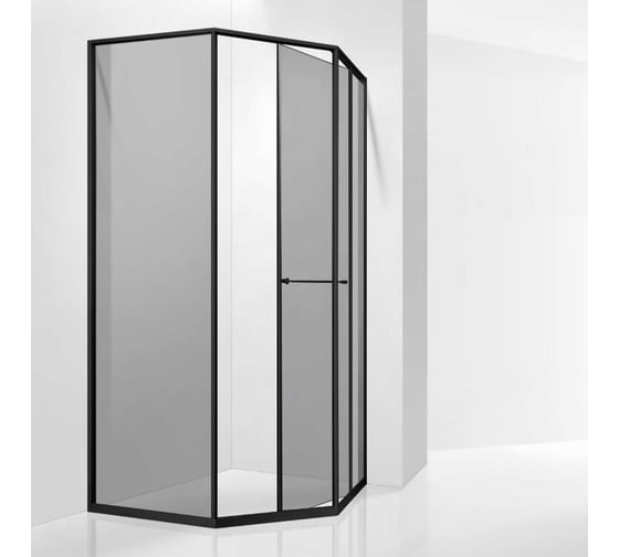 Душевой уголок RGW 100*100*200 SV-82-B R трапеция, черный, тонированное(серое) стекло8 мм 33328200-34R