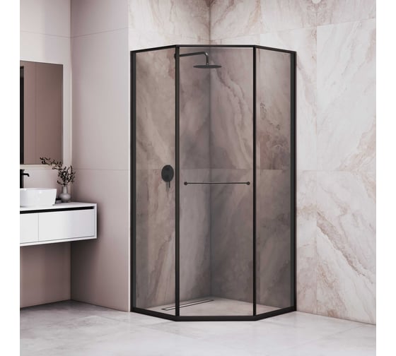 Душевой уголок RGW 100*100*200 SV-82-B R трапеция, черный, тонированное(серое) стекло8 мм 33328200-34R 1