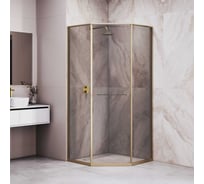 Душевой уголок RGW 100*100*200 SV-82-Gb L трапеция/Золото браш/Тонированное(серое)/8 мм 33328200-36L