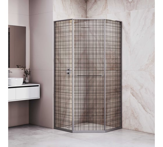 Душевой уголок RGW 100*100*200 SV-82-Gr R трапеция/Серый/Черная вуаль/8 триплекс 33328200-2410R