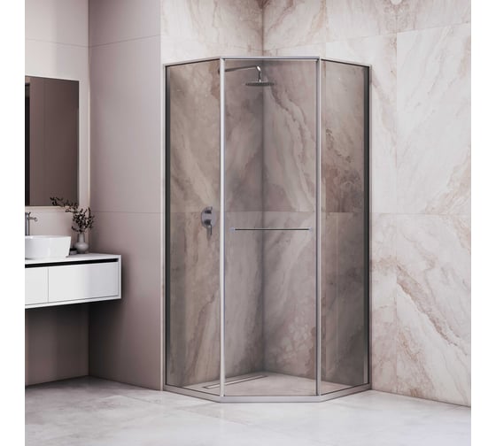 Душевой уголок RGW 80*120*200 SV-82 L трапеция, хром, тонированное(серое) стекло 8 мм 33328282-31L