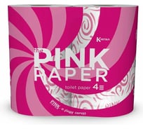 Туалетная бумага WORLD CART с рисунком, Pink Paper, 4 слоя, 4 рул/200 л, WC TPP-TT-1169