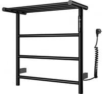 Полотенцесушитель электрический Wonzon & Woghand с полкой BONN, Черный матовый WW-AL402-MB