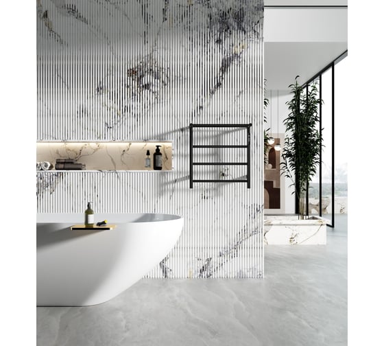 Полотенцесушитель электрический Wonzon & Woghand с полкой BONN, Черный матовый WW-AL402-MB
