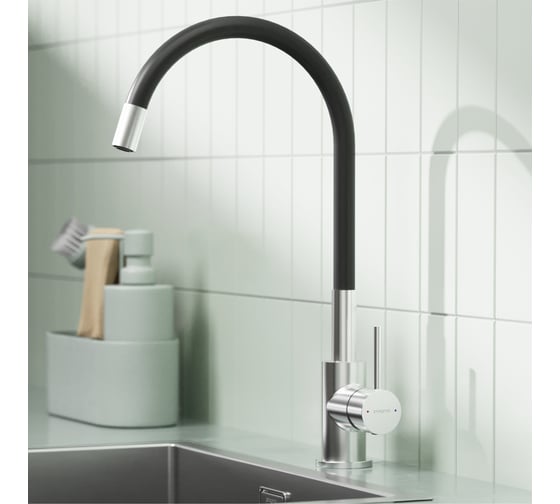 Смеситель для кухни Pragma с гибким изливом Oklem, матовый хром, OKL7.M1JS.032 903113.OKL7.M1JS.032-2