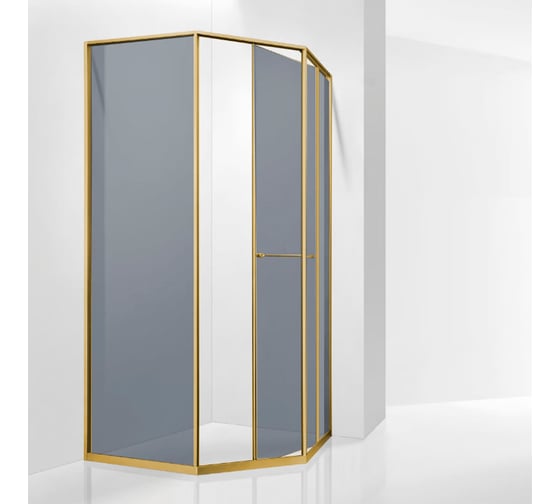 Душевой уголок RGW 80*120*200 SV-82-Gb R Трапеция/Золото браш/Тонированное(серое)/8 мм 33328282-36R