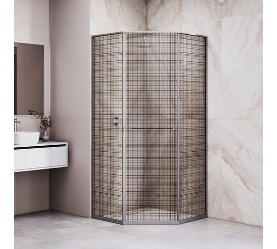 Душевой уголок RGW 80*120*200 SV-82-Gr L Трапеция/Серый/Черная вуаль/8 триплекс 33328282-2410L