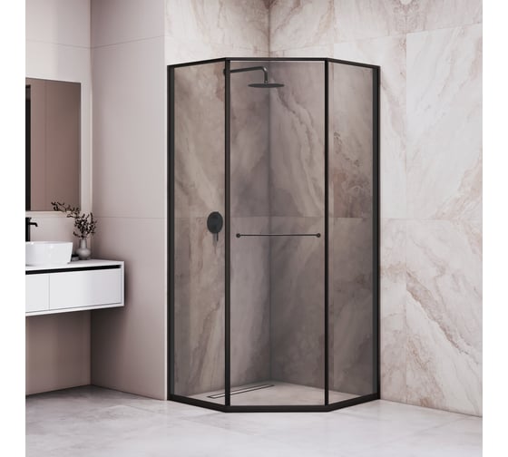 Душевой уголок RGW 80*120*200 SV-82-B R Трапеция/Чёрный/Тонированное(серое)/8 мм 33328282-34R