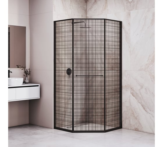 Душевой уголок RGW 80*120*200 SV-82-B L Трапеция/Чёрный/Черная вуаль/8 триплекс 33328282-244L