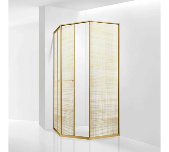 Душевой уголок RGW 80*120*200 SV-82-Gb L Трапеция/Золото браш/Золотая вуаль/8 триплекс 33328282-266L