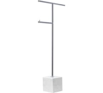 Напольный держатель для туалетной бумаги и полотенец ALLEN BRAU 6.31FT1-00 PRIORITY с белым кубиком, хром (330921) 00330921