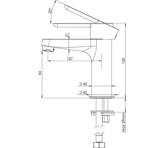 Смеситель для раковины Mariani Winter A00380WN12