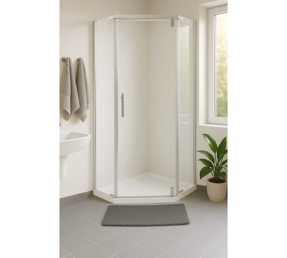 Душевой уголок OLIVE'S VIAR, прозр. стекла, 5-тиугольный, 900*900*1950 мм, хром VR-90C5-SW-C