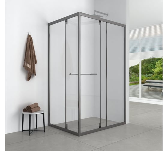 Душевой уголок DUERO, прямоугольный, шоверама OLIVE'S 1200*800*1950 мм, черный DR-128CR-SH-GB-R