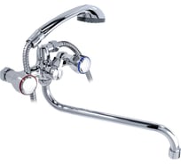 Смеситель для ванны Kranar KВ 1303-30S, 1/2 керамика, хром, излив 300 мм, лейка 1 режим (1/10) 006693