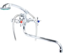 Смеситель для ванны Kranar KВ 1306-30S, 1/2 керамика, хром, излив 300 мм, лейка 1 режим (1/10) 010790