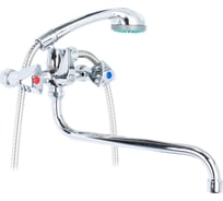 Смеситель для ванны Kranar KВ 1307-30S, 1/2 керамика, хром, излив 300 мм, лейка 1 режим (1/10) 010793