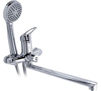 Смеситель для ванны Kranar KВ 2121-30L, шаровый, хром, излив 300 мм, лейка 1 режим (1/10) 006640