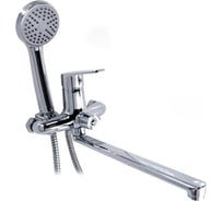 Смеситель для ванны Kranar KВ 2122-30L, шаровый, хром, излив 300 мм, лейка 1 режим (1/10) 006656