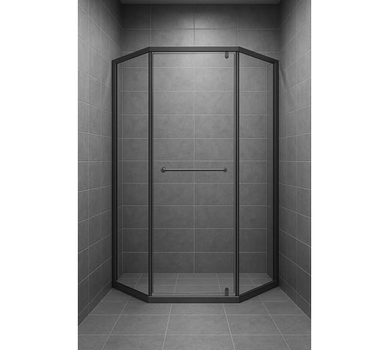 Душевой уголок OLIVE'S KABRERA, 5-тиугольный, 1000*1000*1950 мм, черный KB-100C5-SW-GB