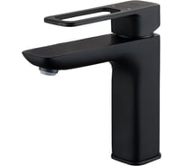 Комплект IDDIS 2в1: смеситель и выпуск умывальника черный с переливом, черный матовый, Slide, SLIBL00i01K