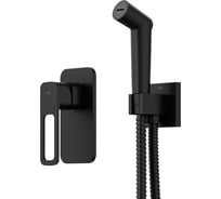 Встраиваемый смеситель с гигиеническим душем IDDIS Slide черный матовый, SLIBLR2i08